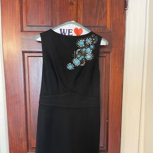 Tory Burch beaded black midi dress XS